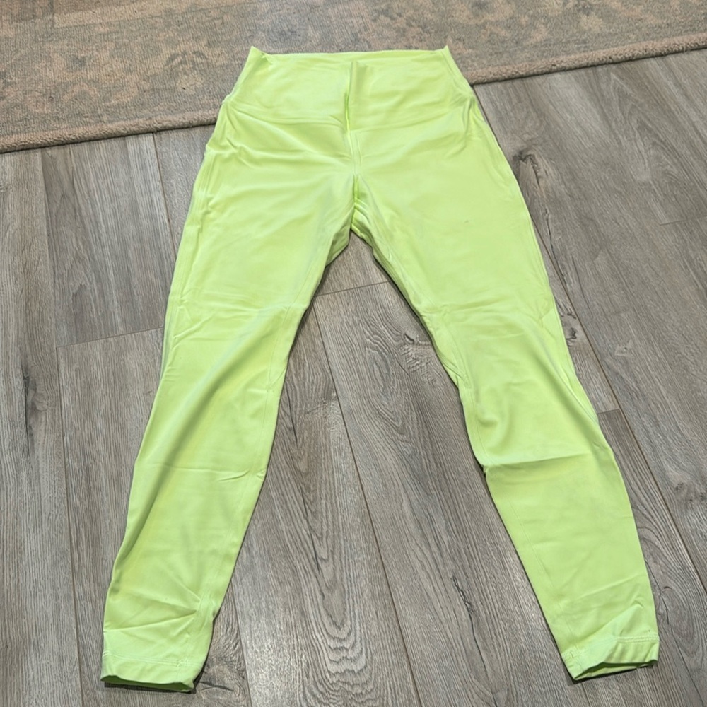 Lululemon neon yellow align leggings 28”